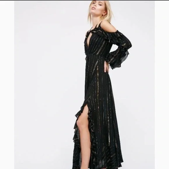 Free People Huxley Gauzy Maxi Dress Endless Summer L - Picture 2 of 7